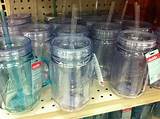 Plastic Mason Jars With Straws Dollar Tree