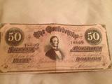 Pictures of 1864 Confederate 50 Dollar Bill