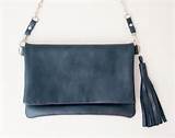 Leather Purse Navy Blue