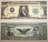 Is There A One Million Dollar Bill Pictures