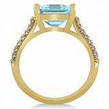 Yellow Gold Aquamarine Engagement Rings Pictures
