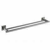 Images of Brushed Nickel Double Towel Rack