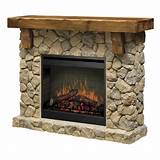 Rustic Stone Electric Fireplace