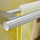 Brushed Nickel Double Towel Rack Pictures