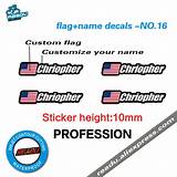 Bike Name Stickers With Flag Pictures