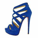 Blue High Heel Shoes Photos