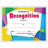 Photos of Special Recognition Award Template