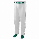 White Youth Baseball Pants With Black Piping Images