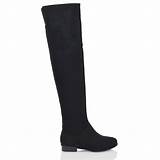 Flat Knee High Boots Suede