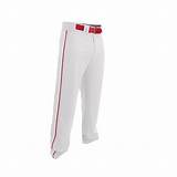 White Youth Baseball Pants With Red Piping Images