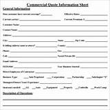Business Insurance Quote Sheet