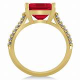 Yellow Gold Ruby Diamond Engagement Rings Photos