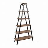 Metal And Wood Ladder Shelf Images
