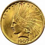 Images of 1907 Gold 10 Dollar Coin