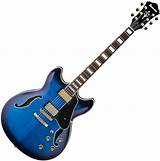 Blue Semi Hollow Body Guitar Pictures