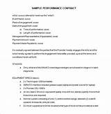 Images of Performance Contract Template Free