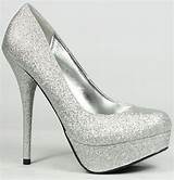 Images of Cheap Silver Glitter Heels