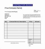 Contractor Invoice Samples