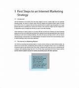 Internet Marketing Plan Template Pictures