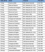 Pictures of Nfl Tv Channel Schedule
