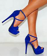 Electric Blue Strappy Heels Photos