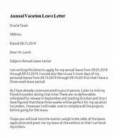 Vacation Leave Letter To Manager Pictures