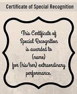 Special Recognition Award Template Pictures