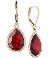 Red Stone Earrings Gold Pictures