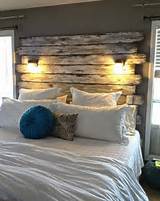 Barn Wood Headboard With Lights Pictures