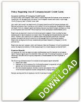 Corporate Credit Card Policy Template