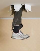 Images of Foot Through Ceiling Repair