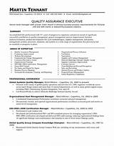 Pictures of Sample Resume For Quality Control Manager