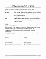 Pictures of Agreement To Cancel Lease Template