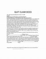 How To Do A Quick Claim Deed In Michigan Pictures