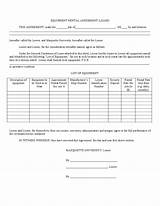Pictures of Equipment Lease Form