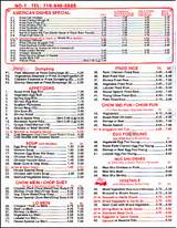 Pictures of No 1 Chinese Restaurant Menu