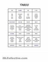 Pictures of Printable Taboo Game Cards