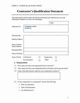 Images of Contractor Qualification Statement Template