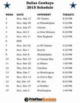 Dallas Cowboys Schedule For 2017 Printable Images