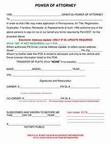 Pictures of Power Of Attorney Form For Car