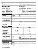 Photos of Loan Estimate Form