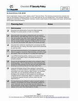 Site Security Assessment Checklist