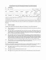 Collateral Assignment Of Life Insurance Policy Form Images