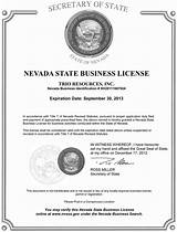 Photos of Nevada State Business License Application Form