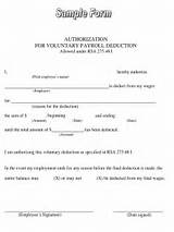 Employee Payroll Deduction Authorization Form Template Pictures
