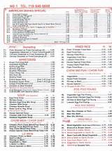 Number One Chinese Restaurant Menu Images