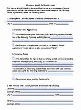 Wyoming Residential Lease Agreement Pictures