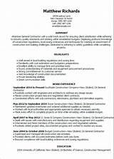 Images of Resume For General Contractor