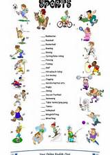 Physical Exercise Vocabulary Images