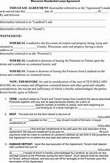 Pictures of Wisconsin Residential Lease Agreement Form